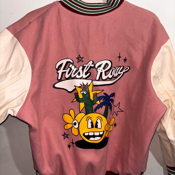 Pink Varsity Jacket with Graphic Letters - Picture 4 of 4